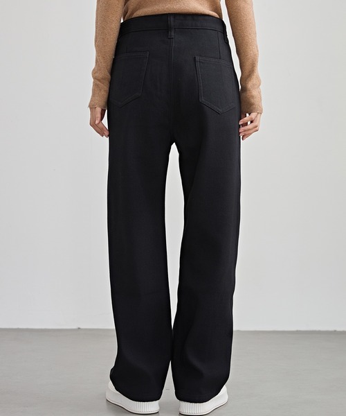 Lace Ladies（レースレディース）の「裏起毛 ハイウエスト ストレート デニム パンツ（デニムパンツ・レディース・ライトブルー/ブラック/グレー・S/M/L/XL/XS）」の21枚目の写真