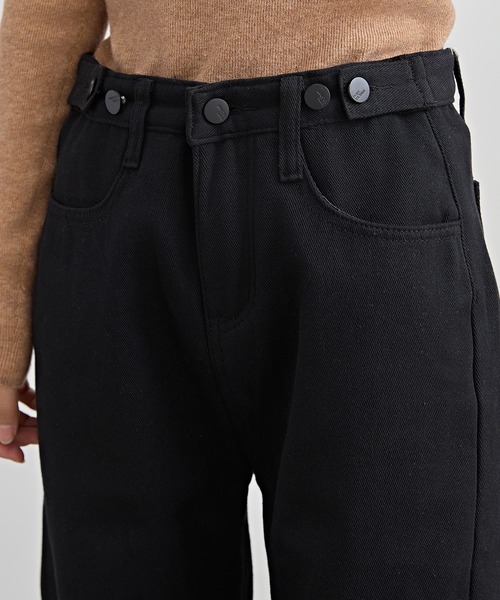 Lace Ladies（レースレディース）の「裏起毛 ハイウエスト ストレート デニム パンツ（デニムパンツ・レディース・ライトブルー/ブラック/グレー・S/M/L/XL/XS）」の22枚目の写真