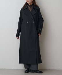 バックタックロングトレンチコート