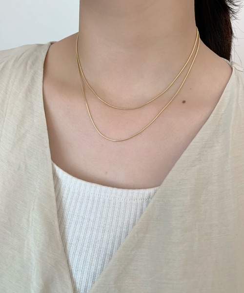 Vitaly★Solstice スパイク ネックレス アクセ 2色 セール】simple double snake necklace / シンプル2連スネーク