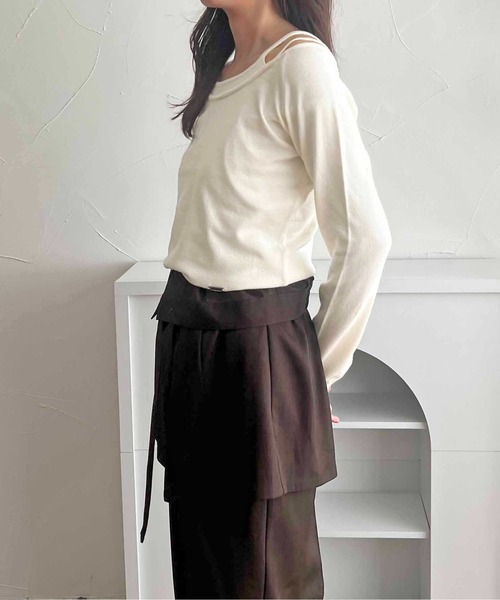 レイヤード風ニットワンピース（ワンピース）｜apres jour（アプレ