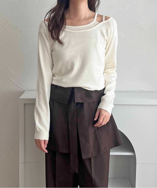 apres jour clair(アプレジュールクレア)の「【apres jour clair】レイヤードニットトップス【ZOZOTOWN限定アイテム】(ニット/セーター・レディース・ネイビー/アイボリー/グレー/ベージュ・フリー/X-LARGE)」の10枚目の写真