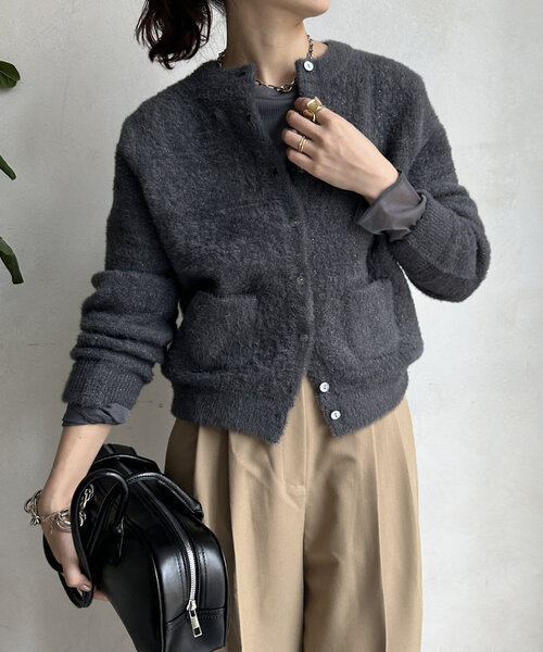 DouDou(ドゥドゥ)の「【WEB限定】ラメシャギーカーデイガン(カーディガン/ボレロ・レディース・チャコールグレー/ブルー/ベージュ・FREE)」の11枚目の写真