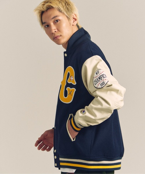 Champion(チャンピオン)の「CH-VARCITY JACKET(その他アウター・メンズ・ネイビー/キャメル・XL/L)」の8枚目の写真