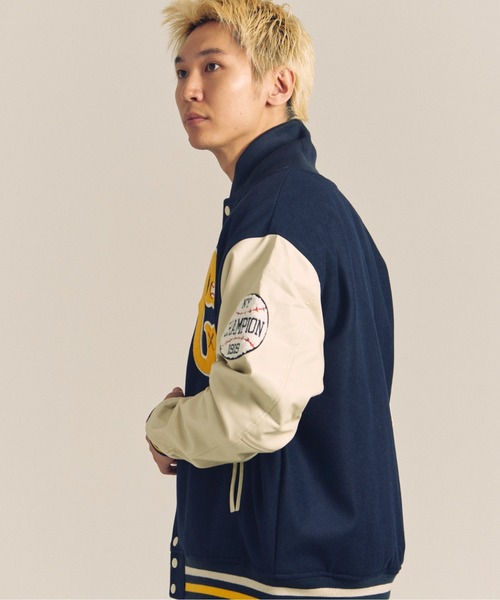 Champion(チャンピオン)の「CH-VARCITY JACKET(その他アウター・メンズ・ネイビー/キャメル・XL/L)」の10枚目の写真