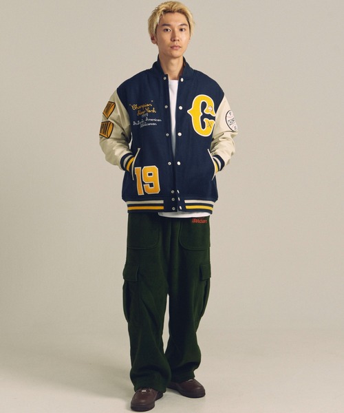 Champion(チャンピオン)の「CH-VARCITY JACKET(その他アウター・メンズ・ネイビー/キャメル・XL/L)」の14枚目の写真