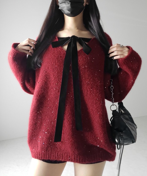 SALON adam et rope' 「WEB限定」前後2WAYシアーラメベロア
