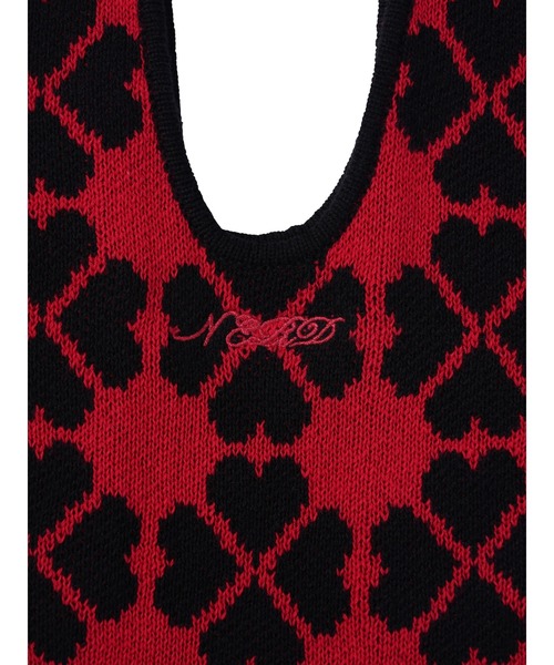 PAMEO POSE(パメオポーズ)の「【ZOZOTOWN限定】Pixel Clover knit bag/ピクセルクローバーニットバッグ(トートバッグ・レディース・ピンク/レッド・FREE)」の9枚目の写真