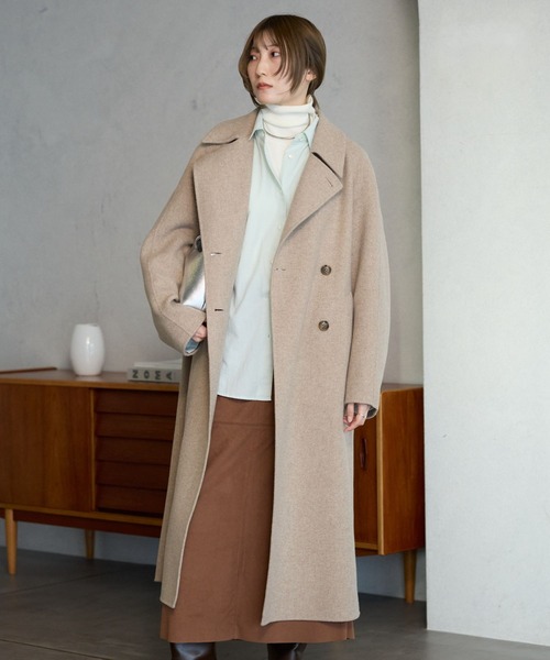新色先行予約】リバーダブルロングコート（ステンカラーコート