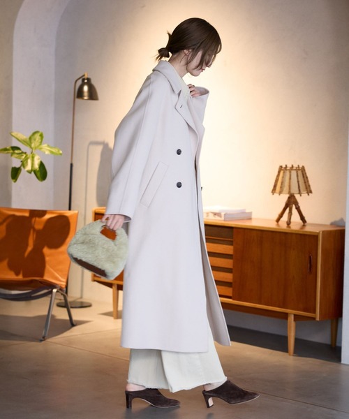新色先行予約】リバーダブルロングコート（ステンカラーコート