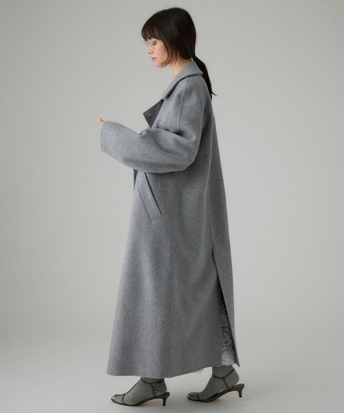 BABYLONE（バビロン）の「リバーダブルロングコート（ステンカラーコート・レディース・カーキ/チャコール/ベージュ/ライトグレー/ブラウン/クリーム/グレイッシュベージュ/ライトベージュ/ダークブラウン・フリー）」の12枚目の写真