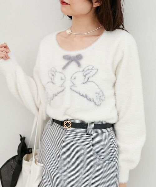 MAJESTIC LEGON(マジェスティックレゴン)の「ふわふわtwinsニット(ニット/セーター・レディース・ホワイト系その他2/グレー系その他/ピンク系その他2・MEDIUM)」の15枚目の写真