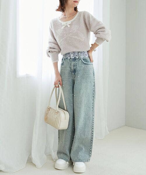 MAJESTIC LEGON(マジェスティックレゴン)の「ふわふわtwinsニット(ニット/セーター・レディース・ホワイト系その他2/グレー系その他/ピンク系その他2・MEDIUM)」の18枚目の写真