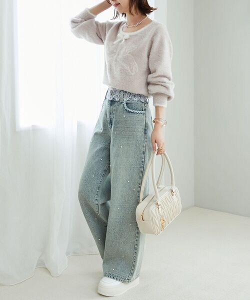 MAJESTIC LEGON(マジェスティックレゴン)の「ふわふわtwinsニット(ニット/セーター・レディース・ホワイト系その他2/グレー系その他/ピンク系その他2・MEDIUM)」の19枚目の写真