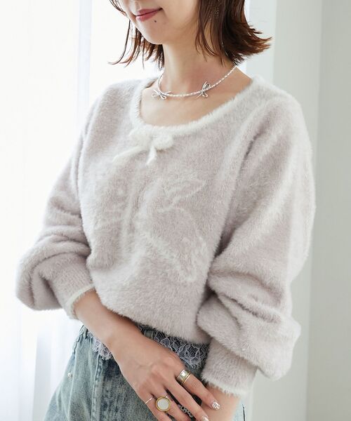 MAJESTIC LEGON(マジェスティックレゴン)の「ふわふわtwinsニット(ニット/セーター・レディース・ホワイト系その他2/グレー系その他/ピンク系その他2・MEDIUM)」の22枚目の写真