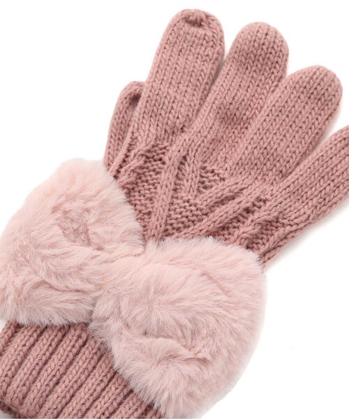 Ampersand（アンパサンド）の「リボン手袋（手袋・キッズ・ピンク/グレー/アイボリー・95/120/140）」の5枚目の写真