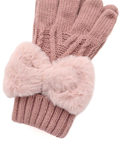 Ampersand（アンパサンド）の「リボン手袋（手袋・キッズ・ピンク/グレー/アイボリー・95/120/140）」の6枚目の写真