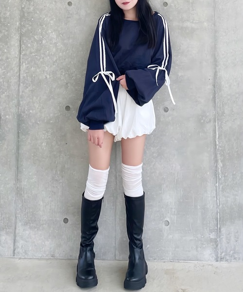 ALLuRing ChaRm（アリュリングチャーム）の「Balloon Mini Skirt / バルーンミニスカート（スカート・レディース・ホワイト/ブラック・S/M）」の5枚目の写真