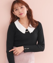 ASTORIA ODIER | 襟付きパール使いニットプルオーバー(ニット/セーター)