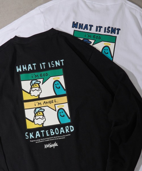 (What it isNt)ART BY MARKGONZALES(ワットイットイズント)の「【MARKGONZALES】What it isNt LONG SLEEVE TEE(Tシャツ/カットソー・メンズ・ライトグレー/パープル/エメラルド/ホワイト系1/ブラック系1/ライトグレー系2/ブラック系その他2/ホワイト系その他2・M/L/XL)」の5枚目の写真