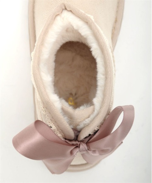 axes femme（アクシーズファム）の「バックリボン厚底ムートン（ブーツ・レディース・ブラック/ベージュ・MEDIUM/LARGE）」の9枚目の写真