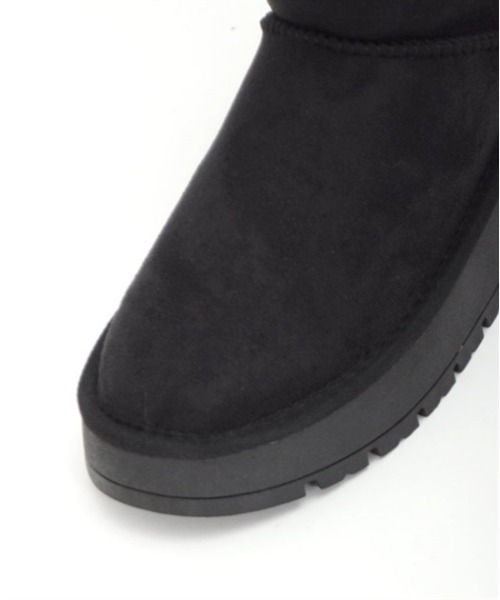 axes femme（アクシーズファム）の「バックリボン厚底ムートン（ブーツ・レディース・ブラック/ベージュ・MEDIUM/LARGE）」の14枚目の写真