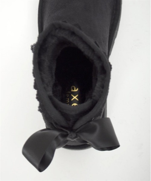 axes femme（アクシーズファム）の「バックリボン厚底ムートン（ブーツ・レディース・ブラック/ベージュ・MEDIUM/LARGE）」の16枚目の写真