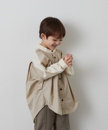 riziere スーツ& ノーアイロンバンドカラーリラックスシャツ　120 riziere ブラウス シャツ バンドカラーリラックスシャツ（ボタン