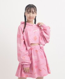 PINK-latte | ◆【るーつくコラボ】総柄プリントショートフーディー(パーカー)