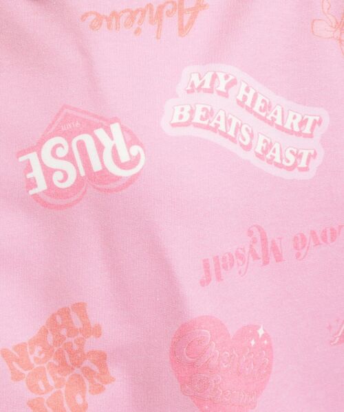 PINK-latte（ピンクラテ）の「◆【るーつくコラボ】総柄プリントショートフーディー（パーカー・キッズ・オフホワイト/ブラック/ベビーピンク・13/14/15 /16）」の21枚目の写真