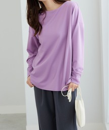 ◼アナイ◼ 未使用 ★ 今季 ラベンダー色 カットソー ケアファッションオンラインハイストレッチメロウネックTシャツ(婦人