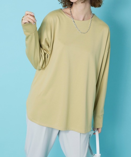 BELLUNA PLUS(ベルーナ)の「もちっとなめらか!サマ見えプルオーバー(Tシャツ/カットソー・レディース・アイボリー系/チャコール/イエロー/ラベンダー/セージグリーン・LARGE/MEDIUM/X-LARGE)」の15枚目の写真