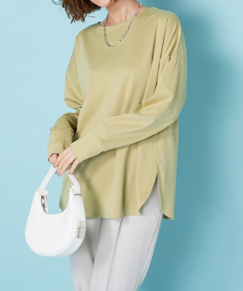 BELLUNA PLUS(ベルーナ)の「もちっとなめらか!サマ見えプルオーバー(Tシャツ/カットソー・レディース・アイボリー系/チャコール/イエロー/ラベンダー/セージグリーン・LARGE/MEDIUM/X-LARGE)」の16枚目の写真