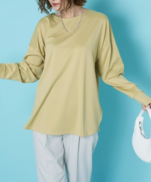 BELLUNA PLUS(ベルーナ)の「もちっとなめらか!サマ見えプルオーバー(Tシャツ/カットソー・レディース・アイボリー系/チャコール/イエロー/ラベンダー/セージグリーン・LARGE/MEDIUM/X-LARGE)」の17枚目の写真
