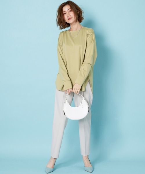 BELLUNA PLUS(ベルーナ)の「もちっとなめらか!サマ見えプルオーバー(Tシャツ/カットソー・レディース・アイボリー系/チャコール/イエロー/ラベンダー/セージグリーン・LARGE/MEDIUM/X-LARGE)」の22枚目の写真