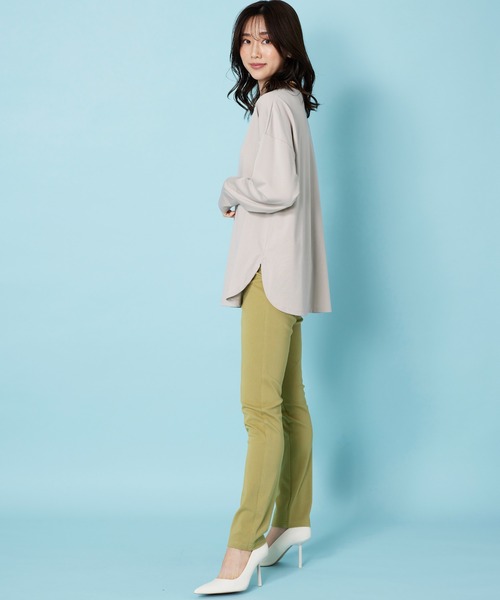 BELLUNA PLUS(ベルーナ)の「もちっとなめらか!サマ見えプルオーバー(Tシャツ/カットソー・レディース・アイボリー系/チャコール/イエロー/ラベンダー/セージグリーン・LARGE/MEDIUM/X-LARGE)」の11枚目の写真