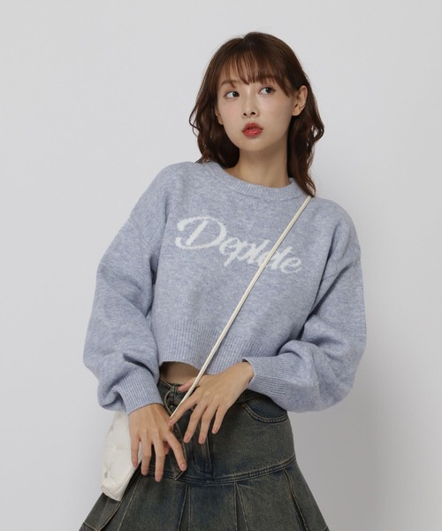 3.3 Field Trip （3.3フィールドトリップ）の「3.3 Field Trip／ジャガードロゴニット（ニット/セーター・レディース・グレー/ブルー・FREE）」の2枚目の写真