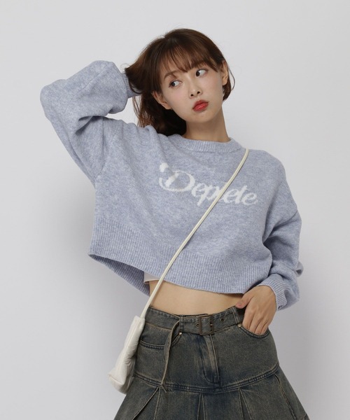 3.3 Field Trip （3.3フィールドトリップ）の「3.3 Field Trip／ジャガードロゴニット（ニット/セーター・レディース・グレー/ブルー・FREE）」の5枚目の写真