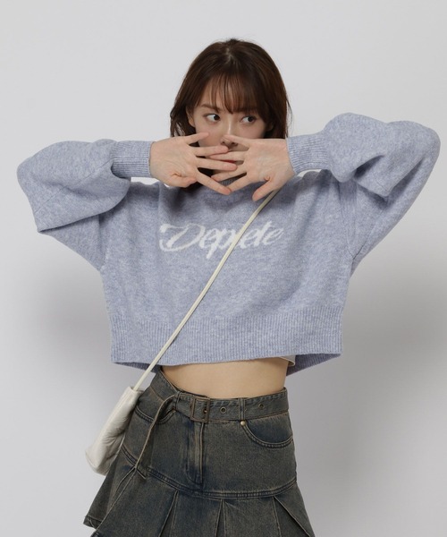 3.3 Field Trip （3.3フィールドトリップ）の「3.3 Field Trip／ジャガードロゴニット（ニット/セーター・レディース・グレー/ブルー・FREE）」の6枚目の写真