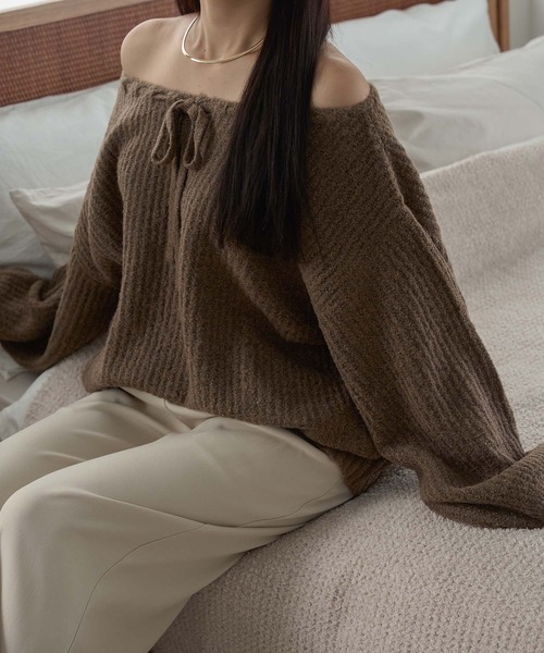 Ambre Neige(アンブルネージュ)の「マルチウェイリボンニット/WEB/EC限定商品(ニット/セーター・レディース・ボルドー/ブラウン系その他/アイボリー・FREE)」の14枚目の写真
