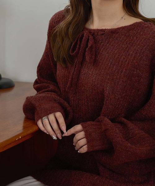 Ambre Neige(アンブルネージュ)の「マルチウェイリボンニット/WEB/EC限定商品(ニット/セーター・レディース・ボルドー/ブラウン系その他/アイボリー・FREE)」の19枚目の写真
