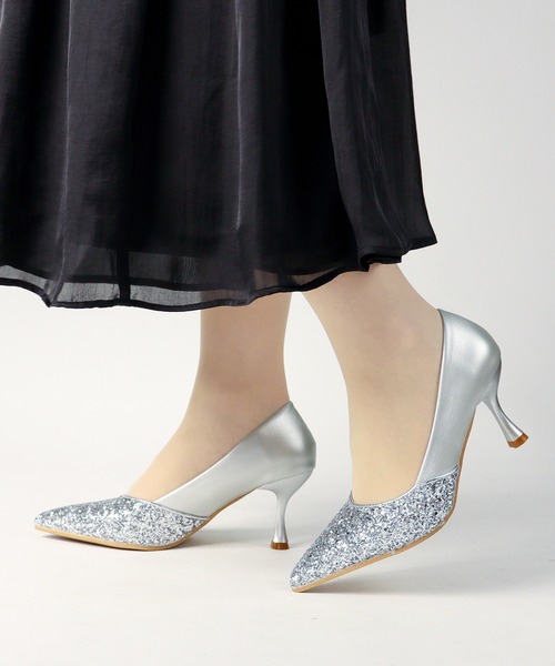 LibertyDoll(リバティードール)の「LibertyDoll/ポインテッドトゥ7.5cmくびれヒールグリッターパンプス(1209)(パンプス・レディース・ゴールド/シルバー/ブラック・SS/S/M/L/LL/3L)」の14枚目の写真
