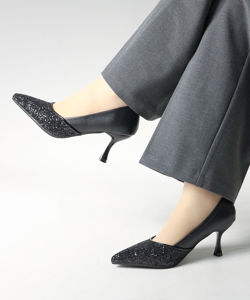 LibertyDoll(リバティードール)の「LibertyDoll/ポインテッドトゥ7.5cmくびれヒールグリッターパンプス(1209)(パンプス・レディース・ゴールド/シルバー/ブラック・SS/S/M/L/LL/3L)」の7枚目の写真