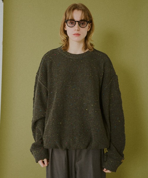 ドローコードカラーネップインサイドアウトニット（ニット/セーター