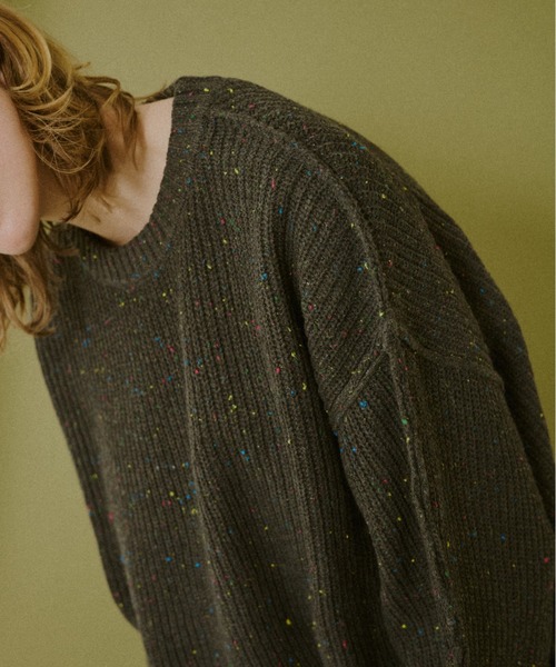 ドローコードカラーネップインサイドアウトニット（ニット/セーター