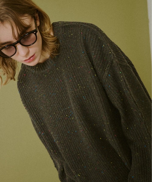 ドローコードカラーネップインサイドアウトニット（ニット/セーター