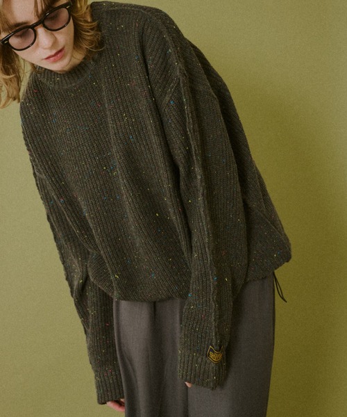 ドローコードカラーネップインサイドアウトニット（ニット/セーター