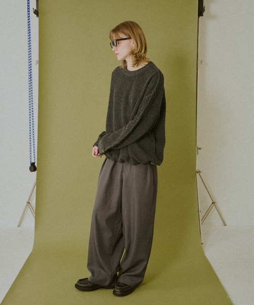 ドローコードカラーネップインサイドアウトニット（ニット/セーター