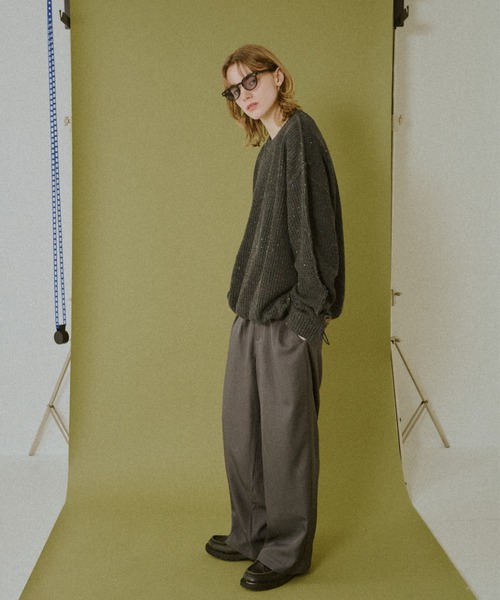 ドローコードカラーネップインサイドアウトニット（ニット/セーター