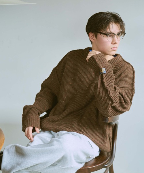 BROKEN BASE（ブロークンベース）の「ドローコードカラーネップインサイドアウトニット（ニット/セーター・メンズ・ネイビー/ブラック系/ブラウン系/カーキ/チャコールグレー/ブルー/ベージュ・SMALL/MEDIUM/LARGE）」の15枚目の写真